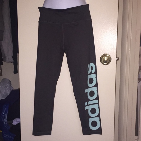 adidas Pants - Adidas slate linear logo mix fab tights medium